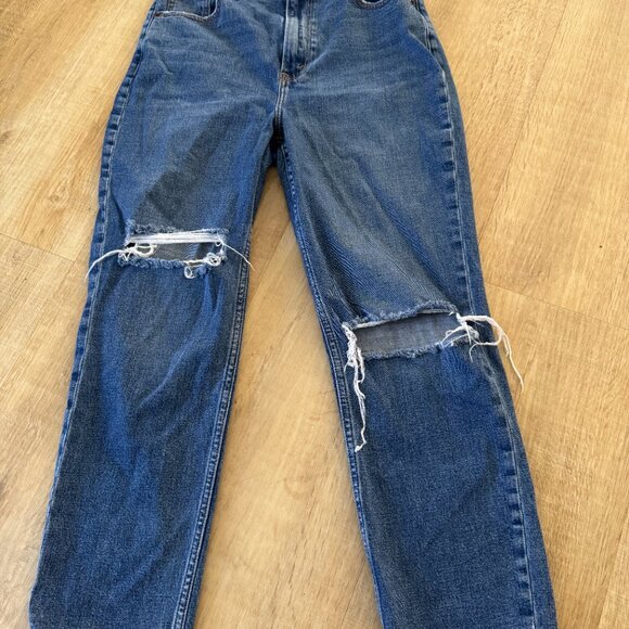 ABERCROMBIE & FITCH ANKLE STRAIGHT ULTRA HI RISE DISTRESS SZ 8/29 STRETCH - Picture 7 of 7